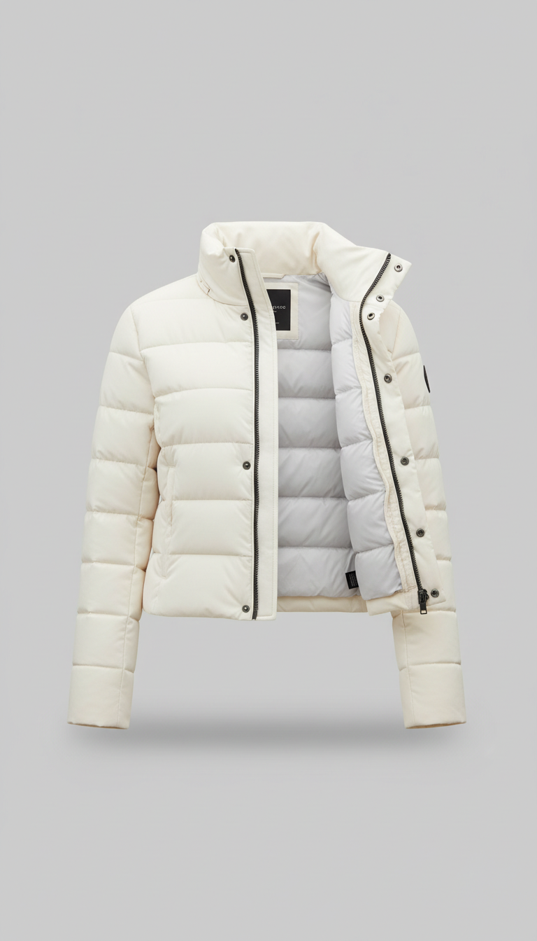 Women’s cloud white cropped down jacket