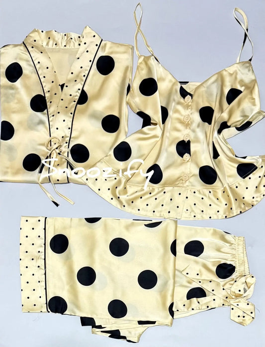 Polka Dot Satin 3 قطع - Snoozify